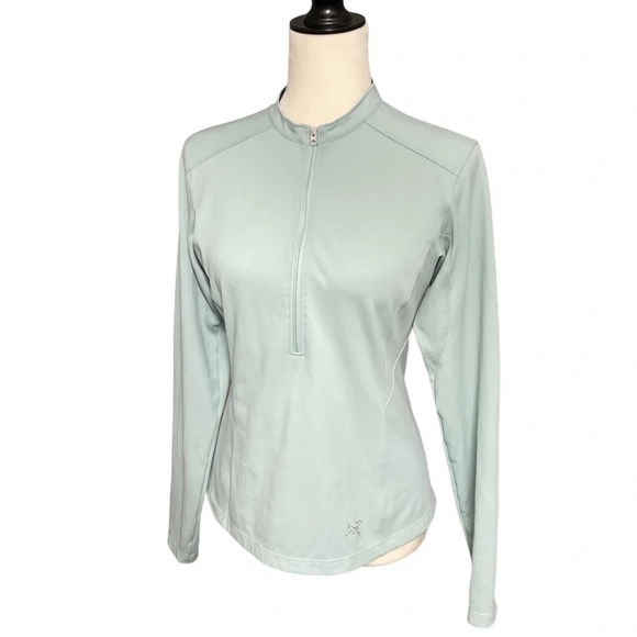 Arc'teryx Rho Lightweight Zip-Neck Base Layer Top - Women's Medium Pastel Blue - Picture 12 of 12